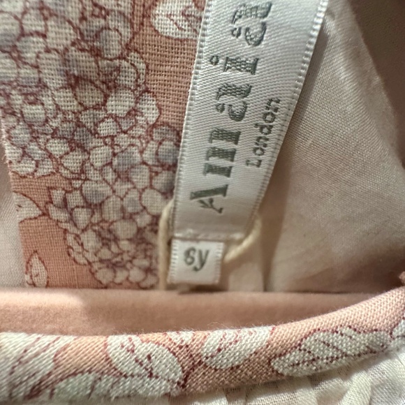 Amaia London soft pink floral cotton/linen dress with bow on the back. size 6 - Picture 3 of 7